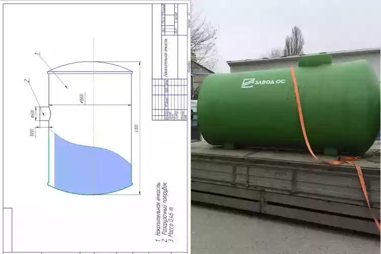Накопительная ёмкость из стеклопластика для воды